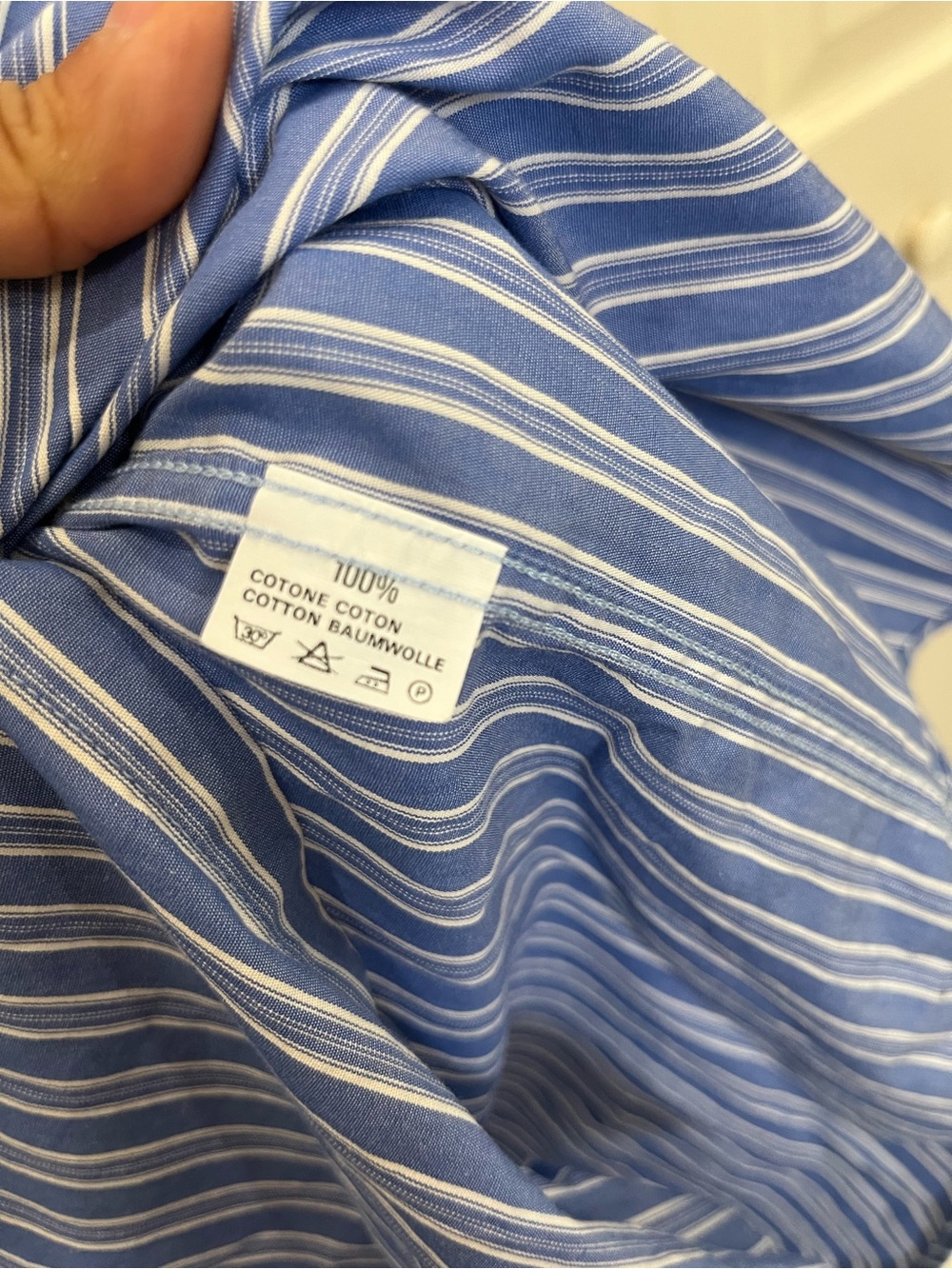 Valentino Men’s Blue Striped Button-Down Shirt size xl - Picture 5 of 9